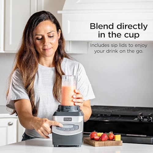 Grey professional compact blender with cups — photo 3