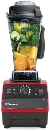 Red professional grade blender with tall container