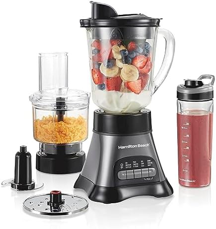 Blender and food processor combo in grey