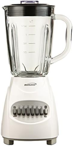 White multi speed blender with glass jar