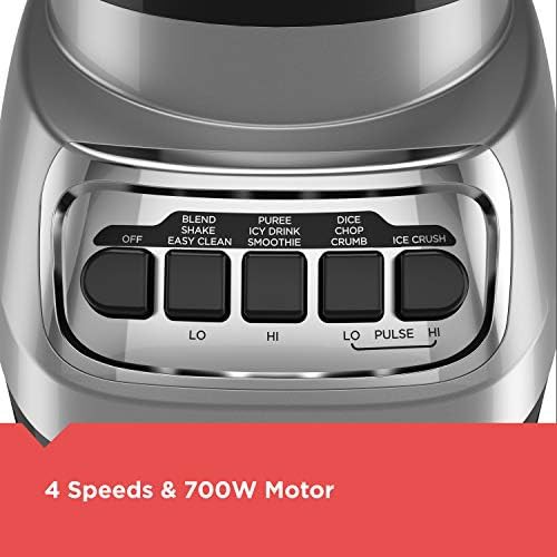 Silver four speed glass jar blender — photo 3