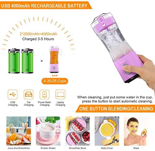 Chic pink portable juice cup blender — photo 4