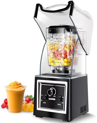 Soundproof black blender with removable shield