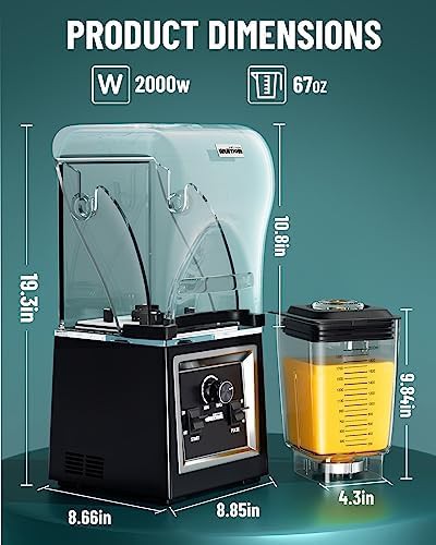 Soundproof black blender with removable shield — photo 5