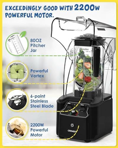 Commercial black blender with quiet shield — photo 4