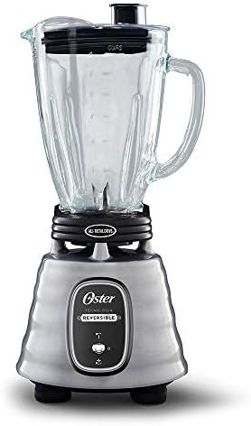 Reversible motor chrome blender with glass jar