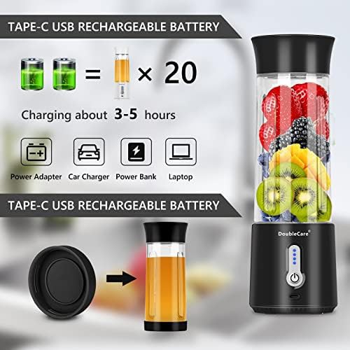Black portable rechargeable travel blender — photo 5