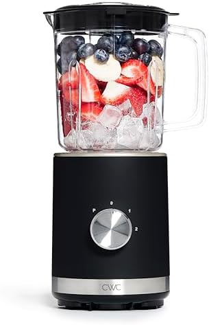 Black two speed blender with pulse function