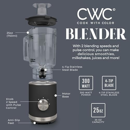 Black two speed blender with pulse function — photo 3