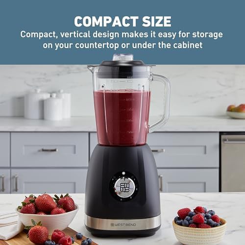 West Bend compact black blender with travel cup — photo 4