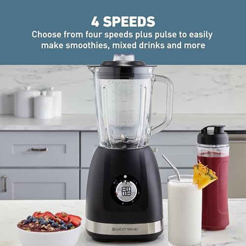 West Bend compact black blender with travel cup — photo 5