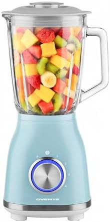 Blue glass four speed blender