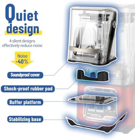 Professional red quiet blender 50 oz — photo 3