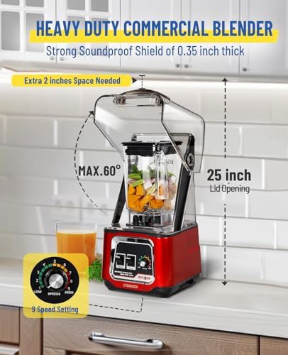 Professional red quiet blender 50 oz — photo 4