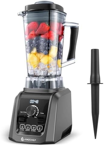 Grey professional blender with 68 oz jar
