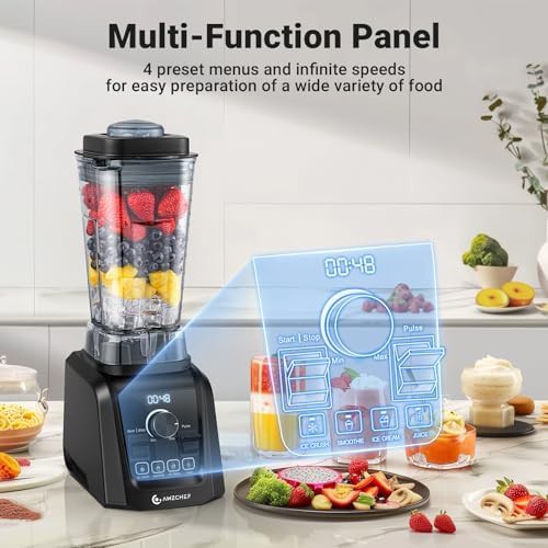 Black professional blender with variable speed control — photo 3