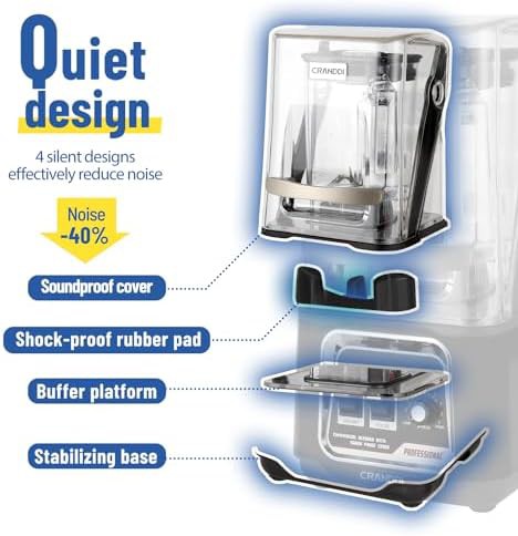 Professional black quiet blender 50 oz — photo 4