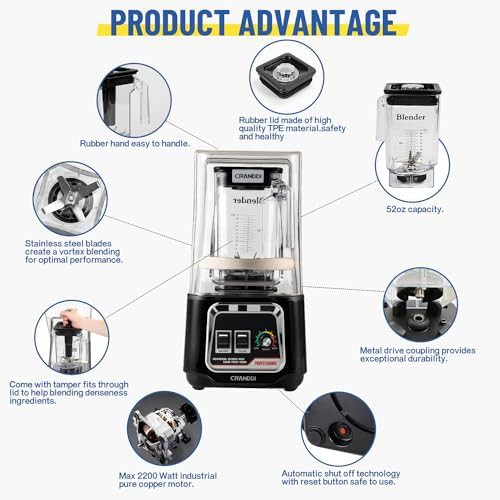 Professional black quiet blender 50 oz — photo 5