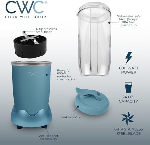 Slate blue personal power blender 24 oz — photo 5