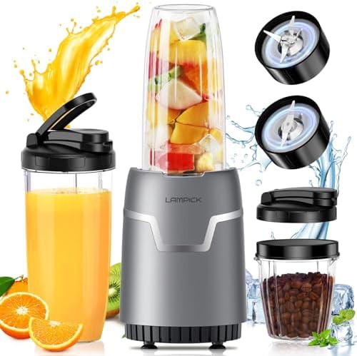 Stainless steel smoothie blender and grinder combo