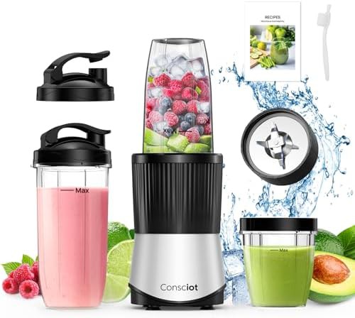 Eleven piece personal blender with peak power