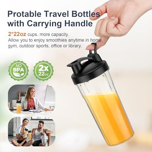 KOIOS personal silver blender with portable cups — photo 3