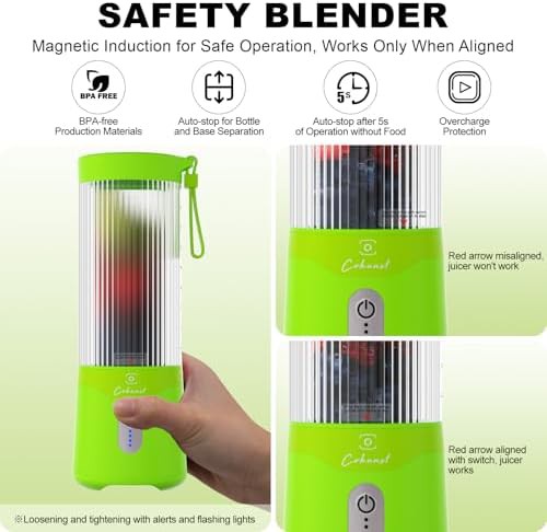 Lime green portable personal blender — photo 3