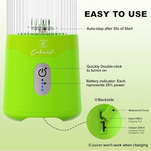 Lime green portable personal blender — photo 4