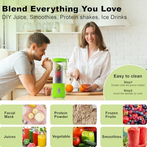 Lime green portable personal blender — photo 5