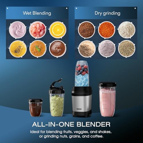 Silver personal smoothie blender with three cups — photo 4