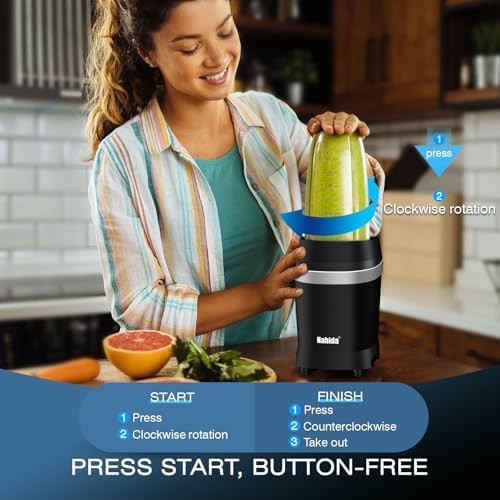 Black high power personal blender with cups — photo 3