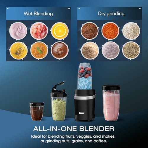 Black high power personal blender with cups — photo 4