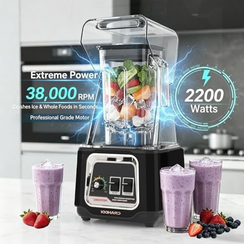 Black 52 oz blender with removable shield — photo 4