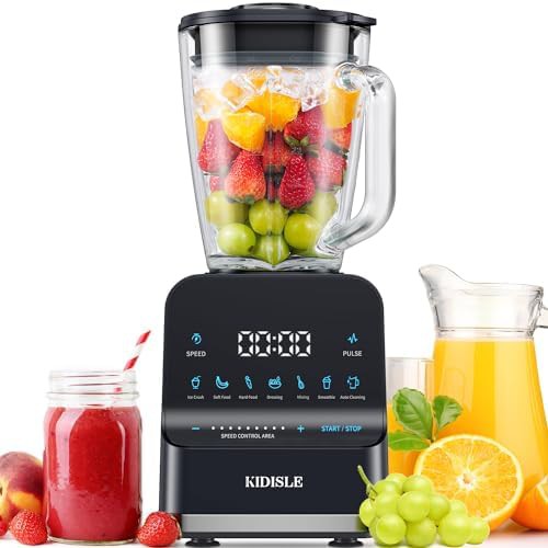Professional glass jar blender in black