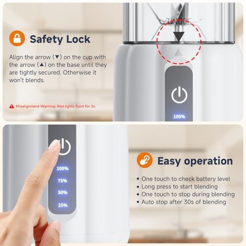 White USB C rechargeable juice mixer — photo 3