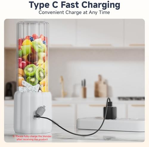 White USB C rechargeable juice mixer — photo 5