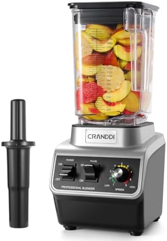Professional black blender with manual tamper