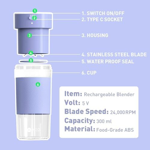 Purple mini cordless smoothie maker 10 oz — photo 3