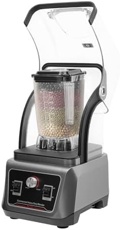 Black Commercial Blender With Soundproof Shield