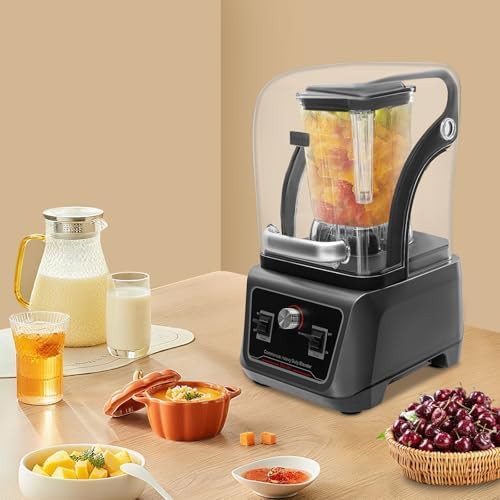 Black Commercial Blender With Soundproof Shield — photo 4
