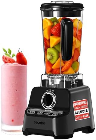 Black commercial blender with high speed motor