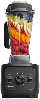 Professional black countertop blender with tamper