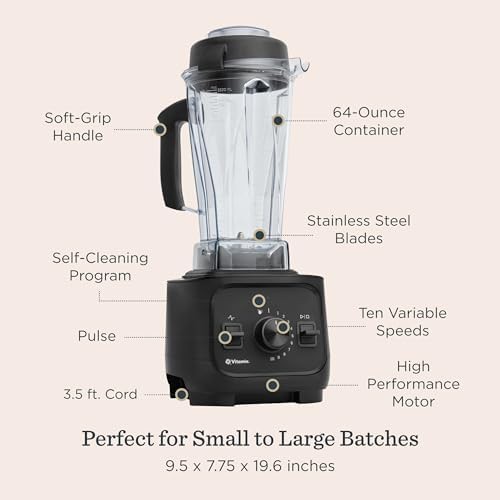Professional black countertop blender with tamper — photo 3