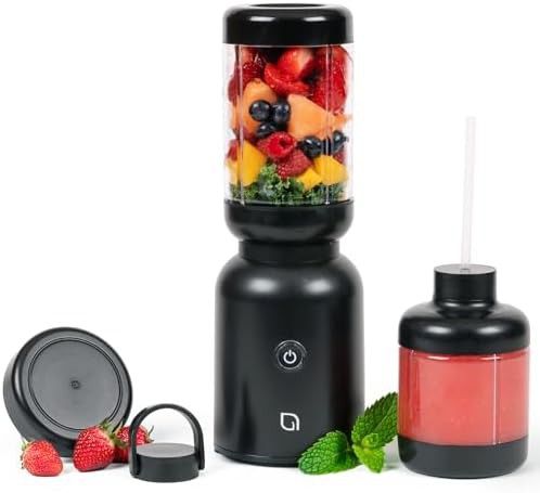 One button personal smoothie maker with lids