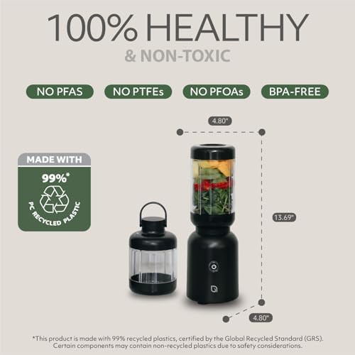 One button personal smoothie maker with lids — photo 5