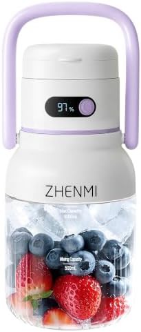 Purple portable blender with sip spout lid
