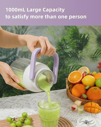Purple portable blender with sip spout lid — photo 4