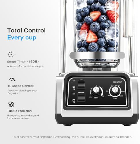 Heavy duty quiet commercial blender 2200w — photo 3