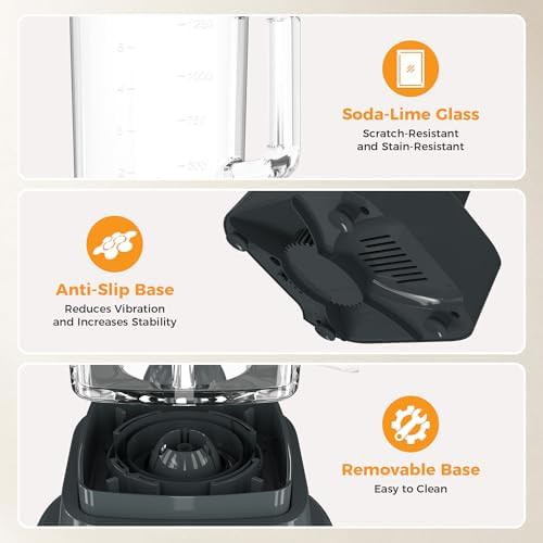 Professional Glass Pitcher Blender with Four Speeds — photo 5