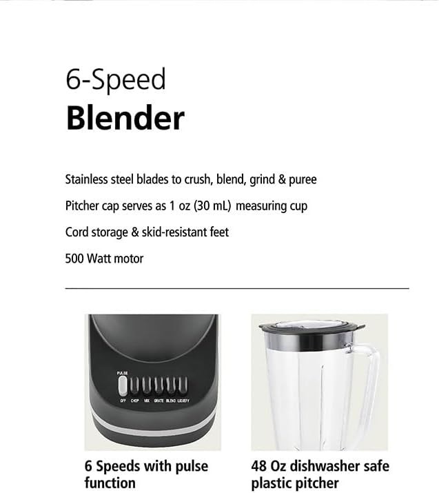 Black six speed blender with plastic jar — photo 5